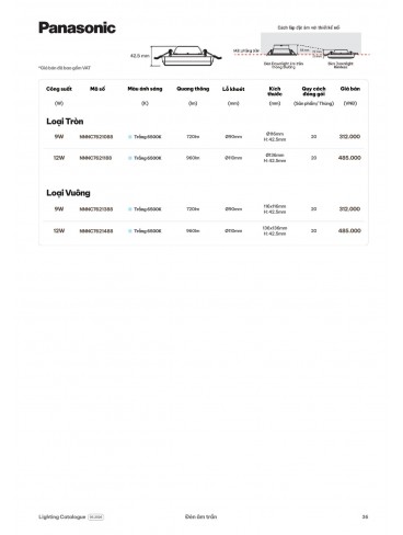 CATALOGUE ĐÈN PANASONIC THÁNG 06 - 2026