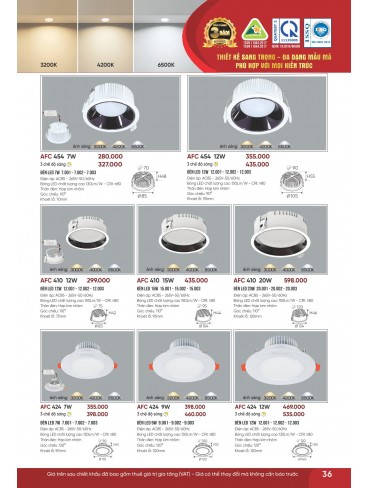 CATALOGUE ĐÈN ANFACO THÁNG 07.2026