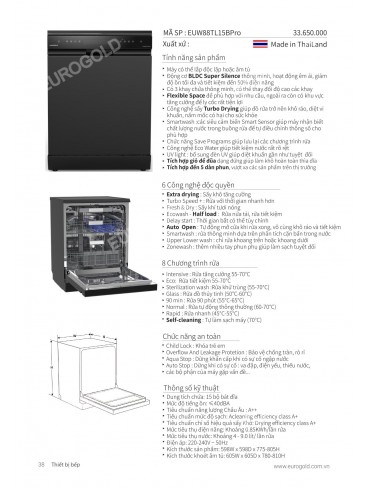 CATALOGUE THIẾT BỊ BẾP EUROGOLD 2026