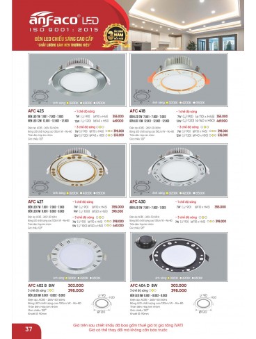 CATALOGUE ĐÈN ANFACO THÁNG 05.2026