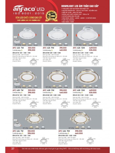 CATALOGUE ĐÈN ANFACO THÁNG 07.2026