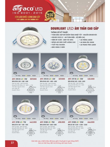 CATALOGUE ĐÈN ANFACO THÁNG 09.2025
