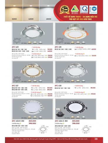 CATALOGUE ĐÈN ANFACO THÁNG 07.2026