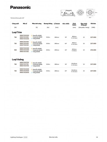 CATALOGUE ĐÈN PANASONIC THÁNG 06 - 2026