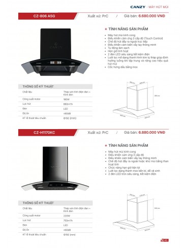 CATALOGUE THIẾT BỊ BẾP CANZY 2026