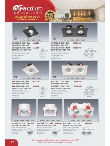 CATALOGUE ĐÈN ANFACO THÁNG 09.2025