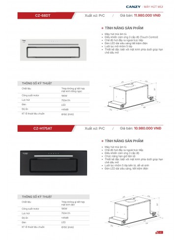 CATALOGUE THIẾT BỊ BẾP CANZY 2026