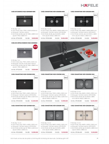 CATALOGUE THIẾT BỊ BẾP HAFELE 2026