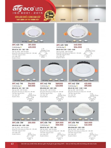 CATALOGUE ĐÈN ANFACO THÁNG 07.2026