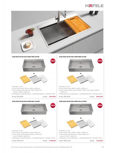CATALOGUE THIẾT BỊ BẾP HAFELE 2026