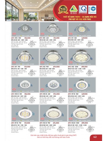CATALOGUE ĐÈN ANFACO THÁNG 05.2026