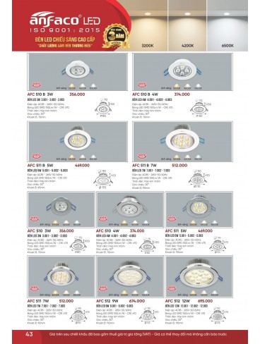 CATALOGUE ĐÈN ANFACO THÁNG 07.2026