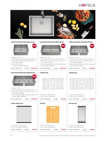 CATALOGUE THIẾT BỊ BẾP HAFELE 2026