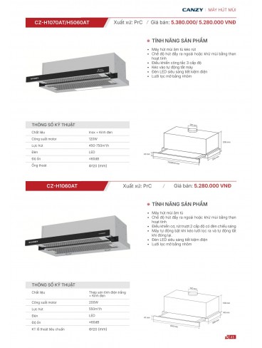 CATALOGUE THIẾT BỊ BẾP CANZY 2026