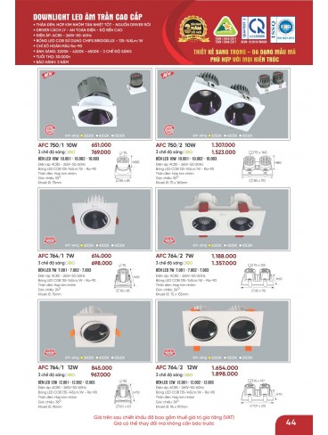 CATALOGUE ĐÈN ANFACO THÁNG 05.2026
