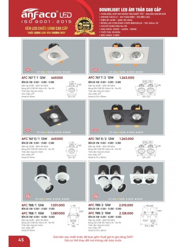 CATALOGUE ĐÈN ANFACO THÁNG 05.2026