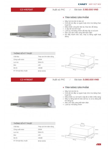 CATALOGUE THIẾT BỊ BẾP CANZY 2026