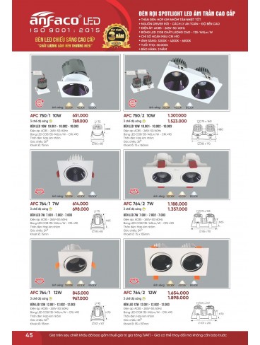 CATALOGUE ĐÈN ANFACO THÁNG 07.2026