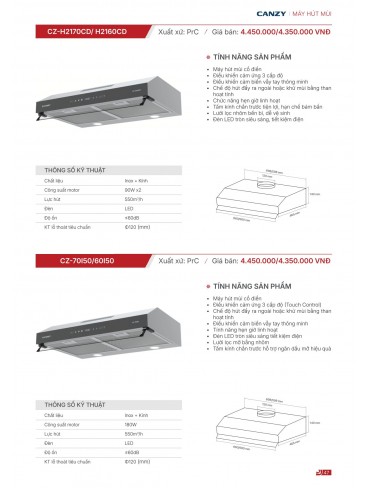 CATALOGUE THIẾT BỊ BẾP CANZY 2026