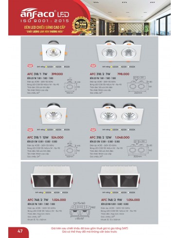 CATALOGUE ĐÈN ANFACO THÁNG 05.2026