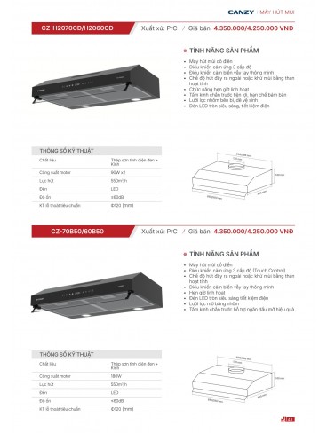 CATALOGUE THIẾT BỊ BẾP CANZY 2026