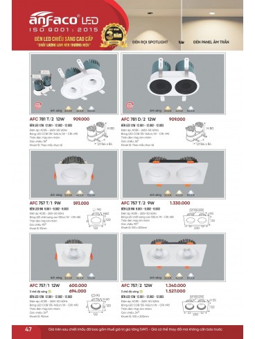 CATALOGUE ĐÈN ANFACO THÁNG 07.2026