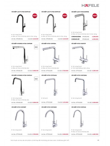 CATALOGUE THIẾT BỊ BẾP HAFELE 2026