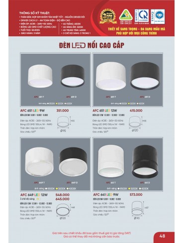 CATALOGUE ĐÈN ANFACO THÁNG 09.2025