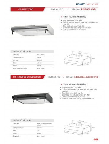 CATALOGUE THIẾT BỊ BẾP CANZY 2026