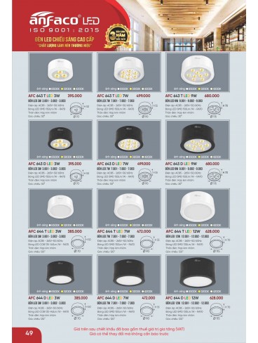 CATALOGUE ĐÈN ANFACO THÁNG 09.2025