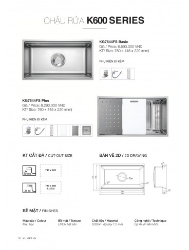 CATALOGUE CHẬU RỬA CHÉN KLUGER 2026