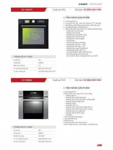 CATALOGUE THIẾT BỊ BẾP CANZY 2026