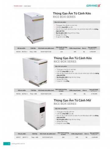 CATALOGUE THIẾT BỊ PHỤ KIỆN BẾP GRANDX 2026