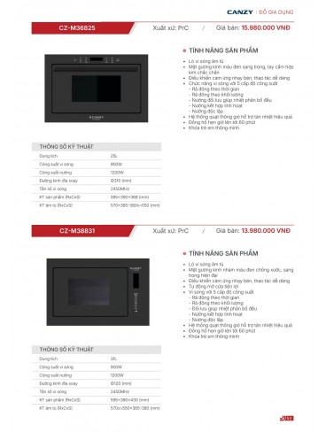 CATALOGUE THIẾT BỊ BẾP CANZY 2026