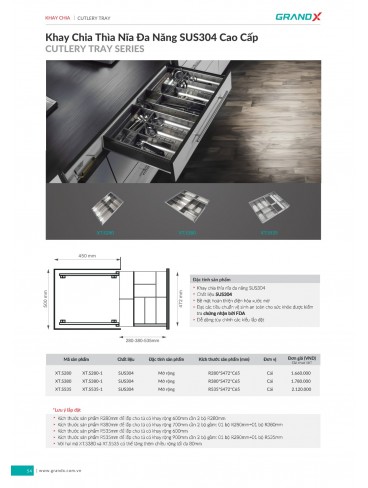 CATALOGUE THIẾT BỊ PHỤ KIỆN BẾP GRANDX 2026