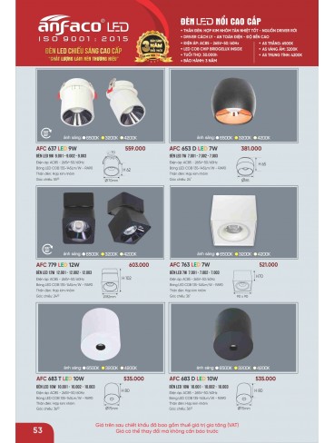 CATALOGUE ĐÈN ANFACO THÁNG 09.2025