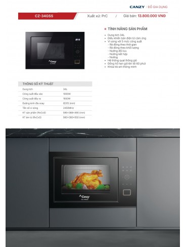 CATALOGUE THIẾT BỊ BẾP CANZY 2026