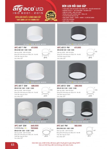 CATALOGUE ĐÈN ANFACO THÁNG 05.2026