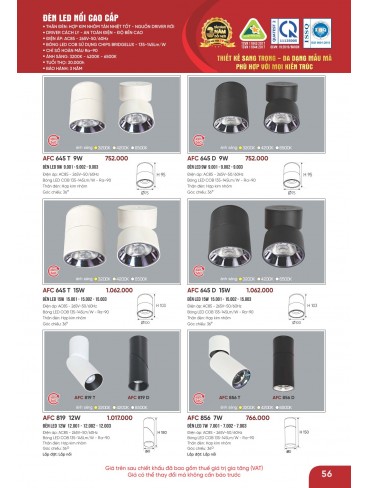 CATALOGUE ĐÈN ANFACO THÁNG 05.2026