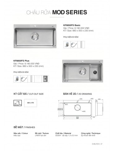 CATALOGUE CHẬU RỬA CHÉN KLUGER 2026