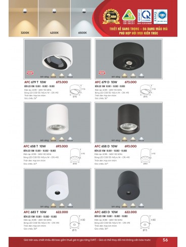 CATALOGUE ĐÈN ANFACO THÁNG 07.2026