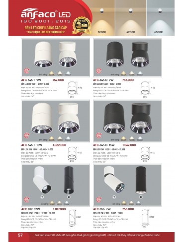 CATALOGUE ĐÈN ANFACO THÁNG 07.2026