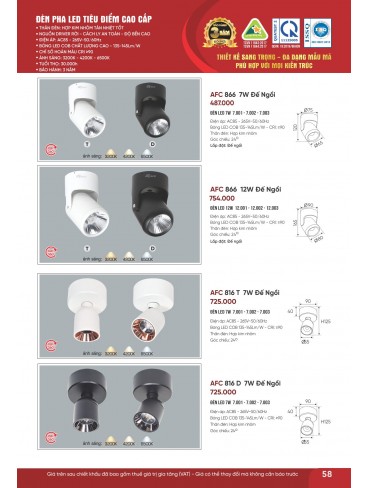 CATALOGUE ĐÈN ANFACO THÁNG 07.2026
