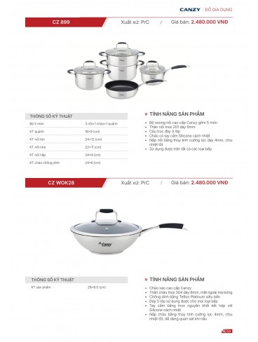 CATALOGUE THIẾT BỊ BẾP CANZY 2026