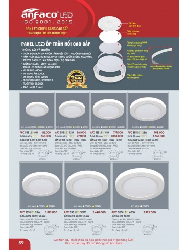 CATALOGUE ĐÈN ANFACO THÁNG 09.2025