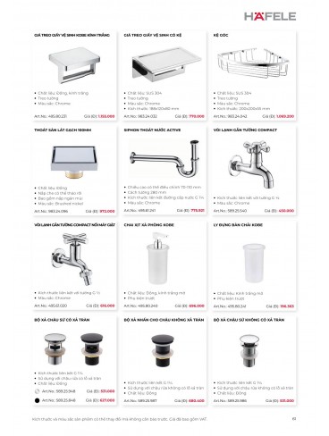 CATALOGUE THIẾT BỊ BẾP HAFELE 2026