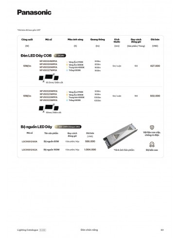 CATALOGUE ĐÈN PANASONIC THÁNG 06 - 2026