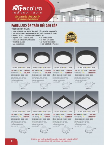 CATALOGUE ĐÈN ANFACO THÁNG 09.2025