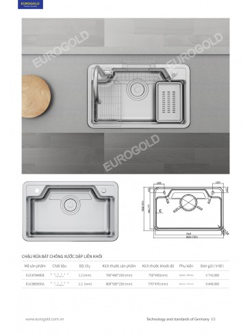 CATALOGUE THIẾT BỊ BẾP EUROGOLD 2026