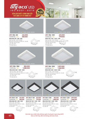 CATALOGUE ĐÈN ANFACO THÁNG 05.2026